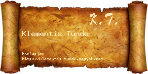 Klementis Tünde névjegykártya